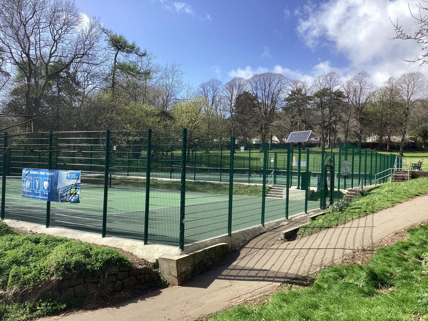 A photo of the newly refurbished tennis courts at Ashcombe Park in Weston-super-Mare