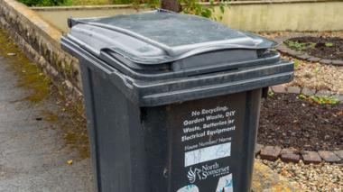 A North Somerset black waste bin