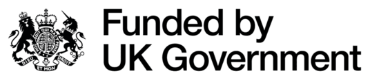 A logo saying Funded by UK Government