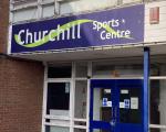 A photo of the entrance to Churchill Sports Centre.