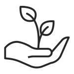 Hand with a plant logo