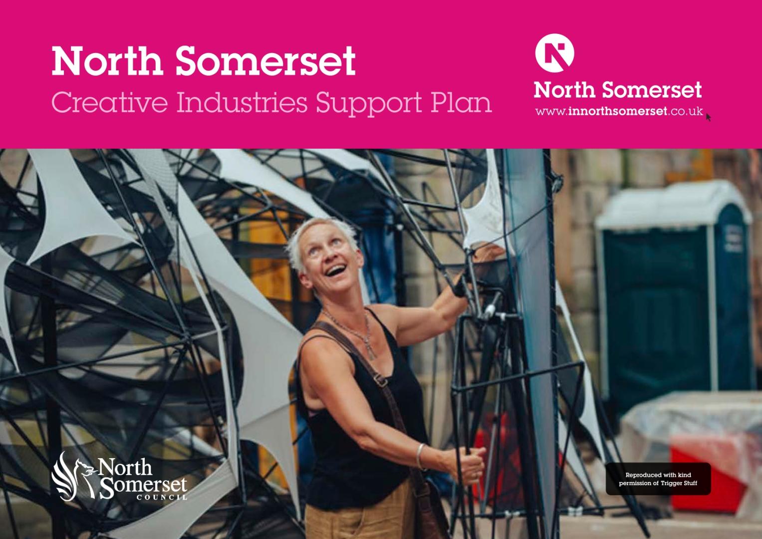 Front cover of the North Somerset Council Creative Industries Support Plan 2022