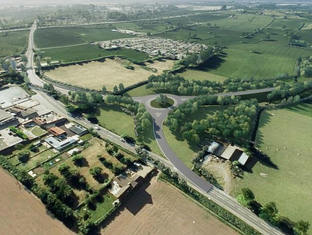 Artist's impression of the Banwell bypass west junction