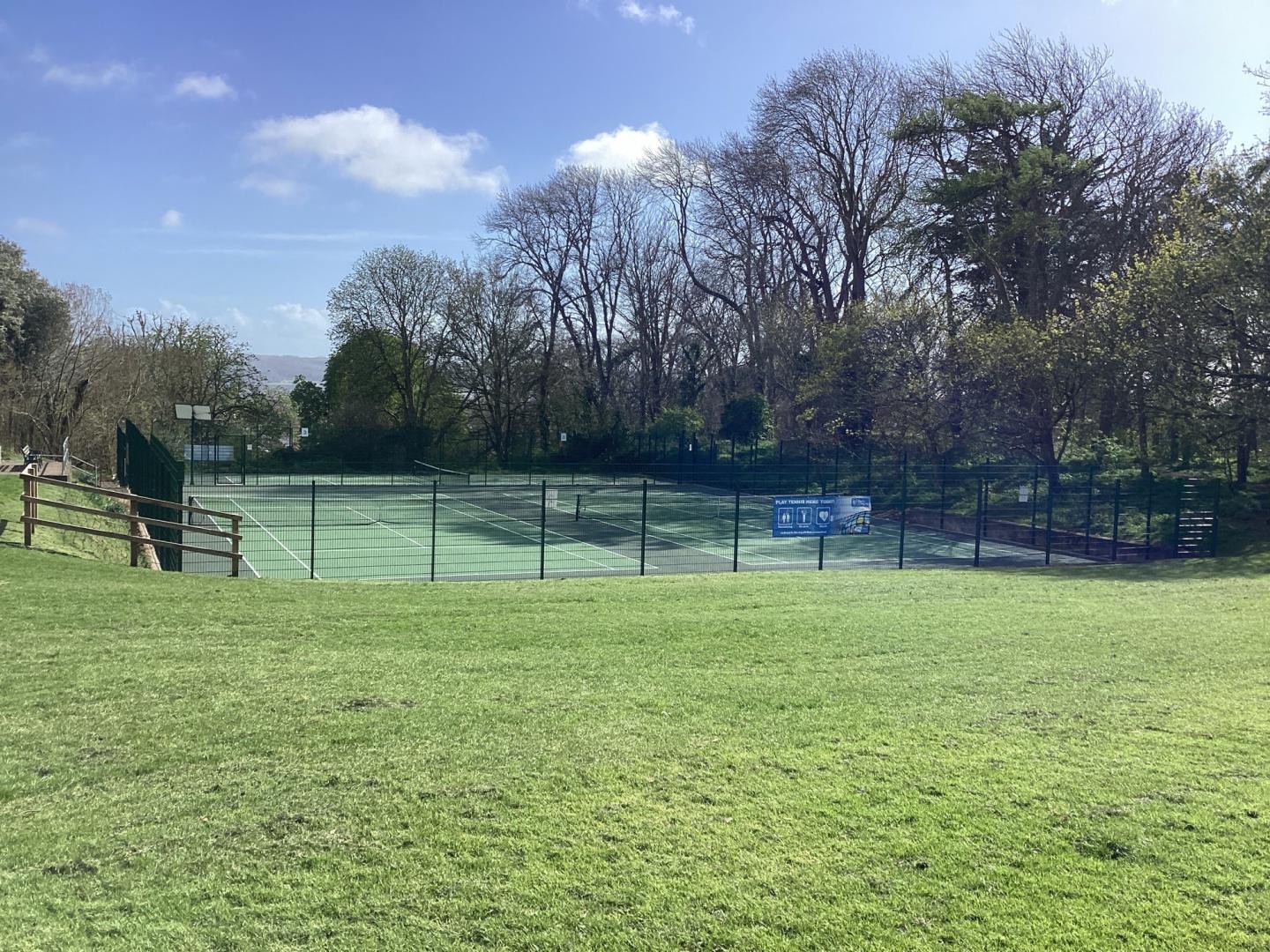 Ashcombe Park tennis courts from a distance