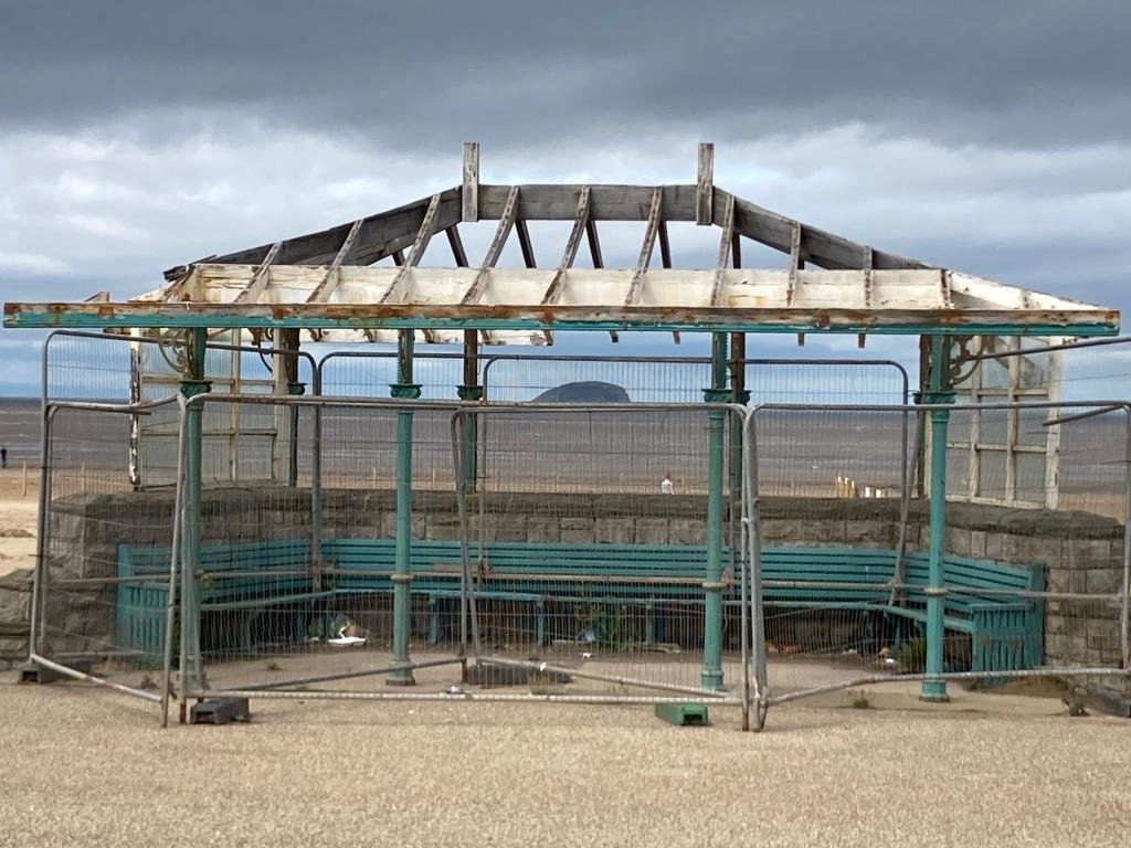 A photo of one of three Victorian seafront shelters in Weston-super-Mare